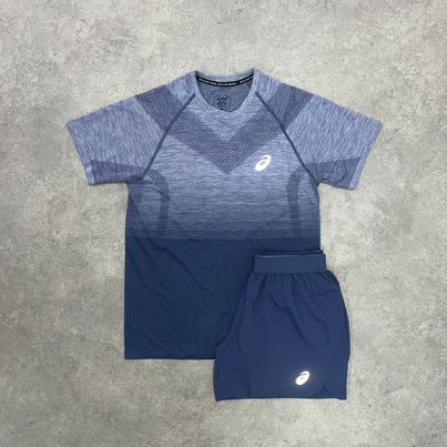 ASICS SHORTS AND T-SHIRT NAVY SET