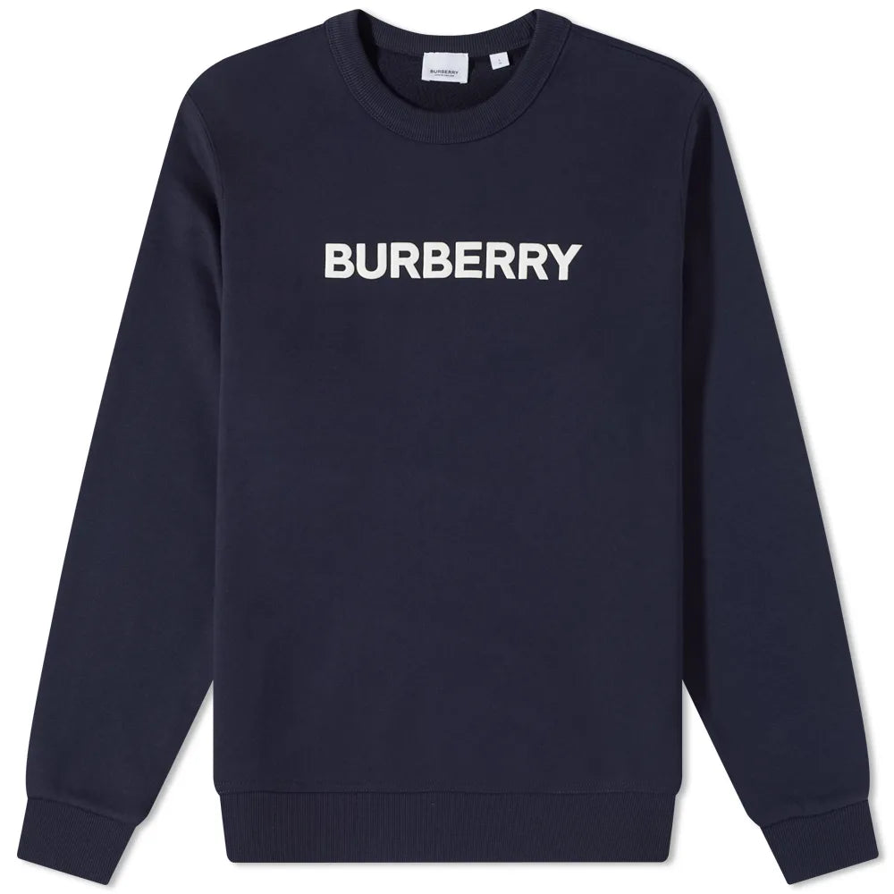 BURBERRY BURLOW LOGO CREW SWEAT DARK CHARCOAL BLUE