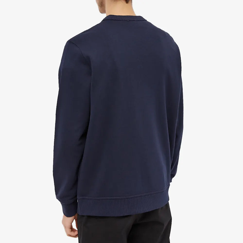 BURBERRY BURLOW LOGO CREW SWEAT DARK CHARCOAL BLUE