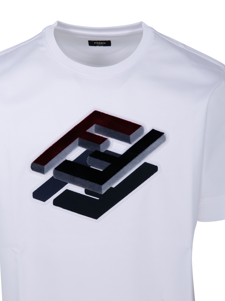 FENDI WHITE COTTON T-SHIRT