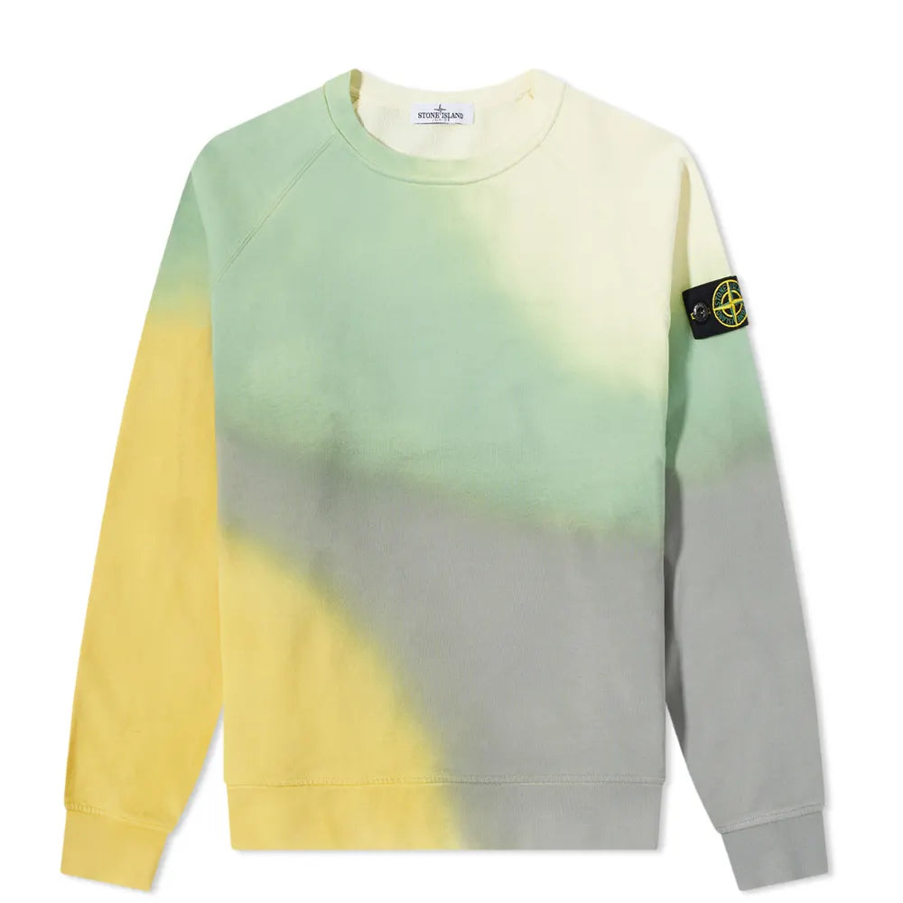 STONE ISLAND JUNIOR TIE DYE CREW SWEAT YELLOW