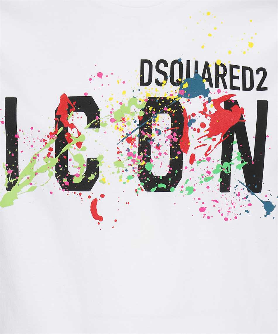 DSQUARED2 ICON SPLATTER COOL T-SHIRT IN WHITE