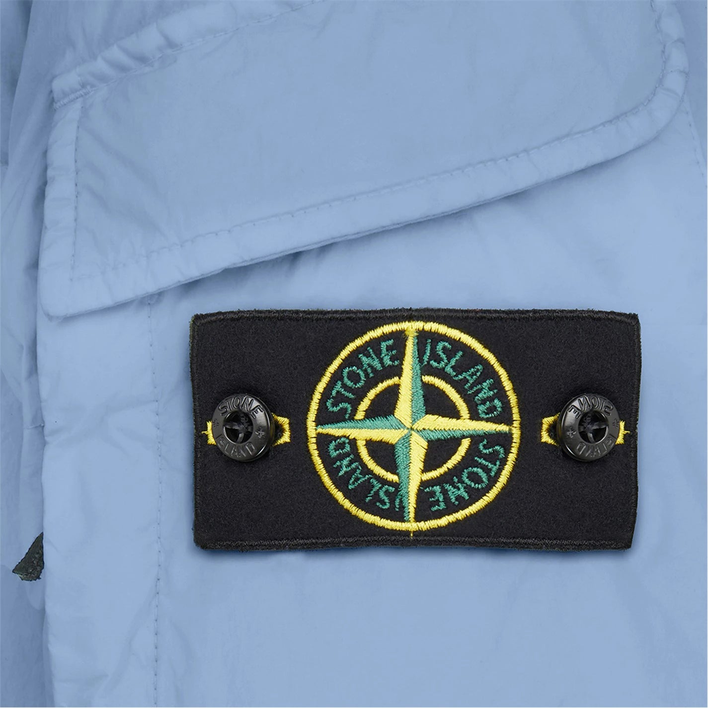 STONE ISLAND BABY BLUE CRINKLE REP HOODED COAT