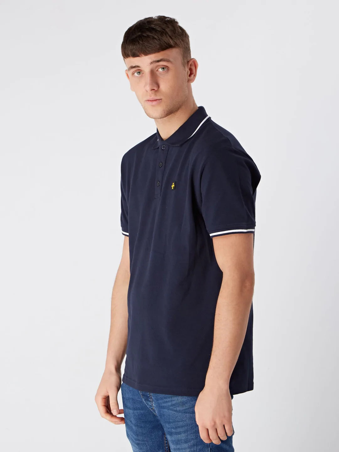 TERRACE CULT PREMIUM PIQUE POLO :: NAVY/WHITE TIP