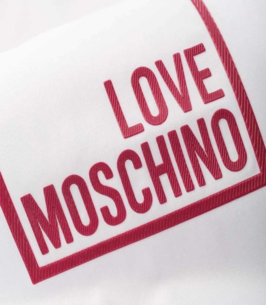LOVE MOSCHINO LOGO LONG SLEEVE SHIRT-WHITE