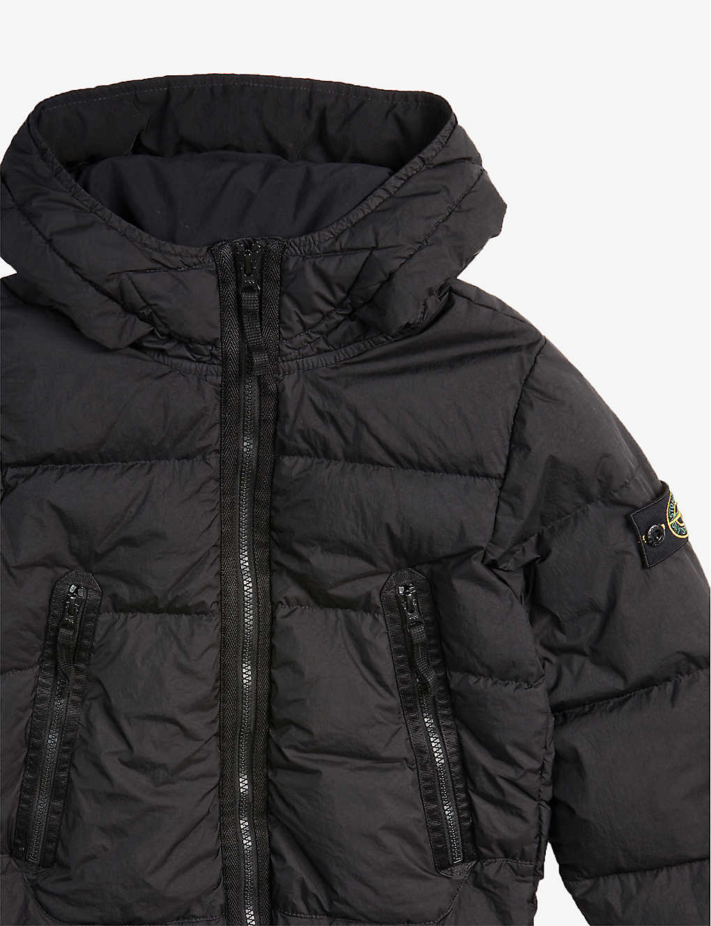 STONE ISLAND Badge-patch shell-down jacket 8-14 years new season