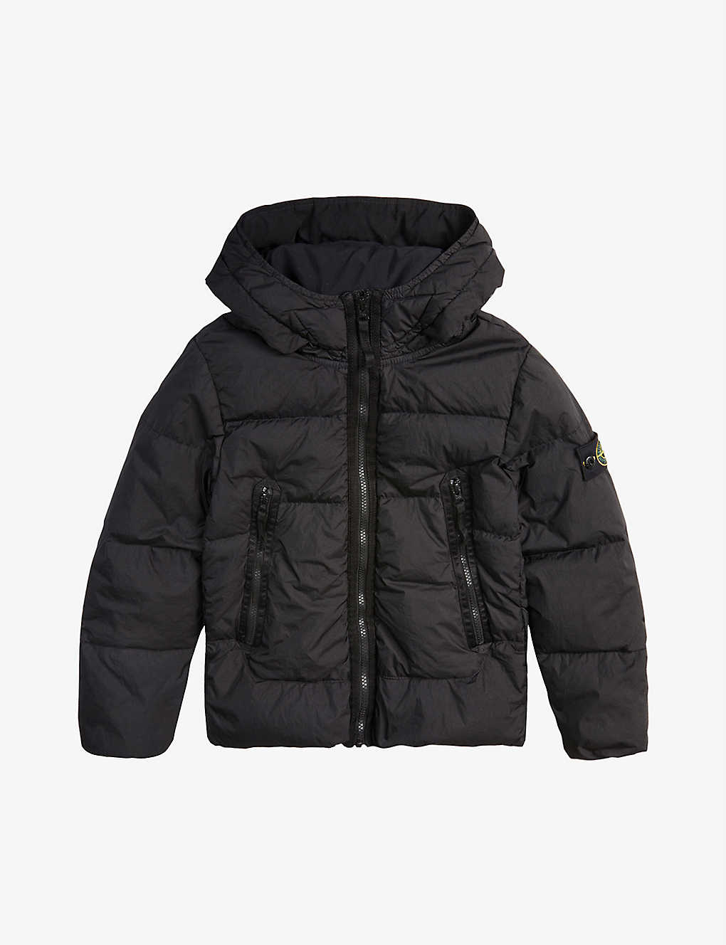 STONE ISLAND Badge-patch shell-down jacket 8-14 years new season