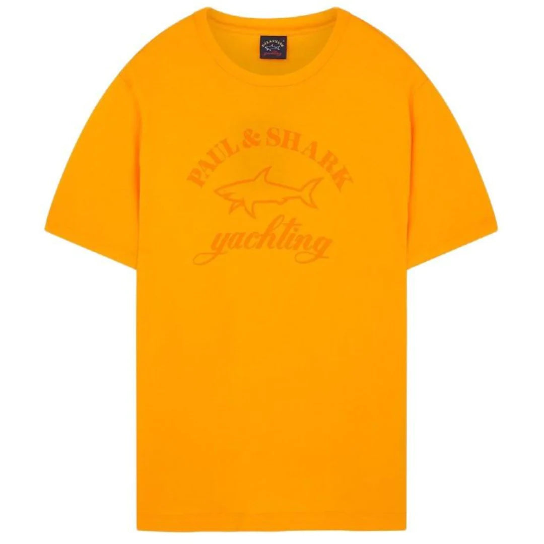 PAUL & SHARK LOGO TEE IN ORANGE