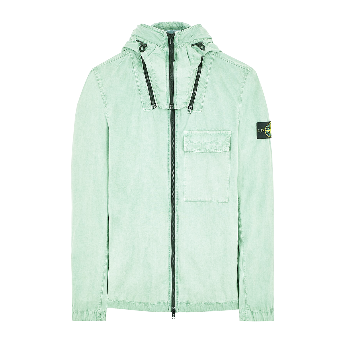 STONE ISLAND 1 POCKET OLD EFFECT OVERSHIRT IN AQUA