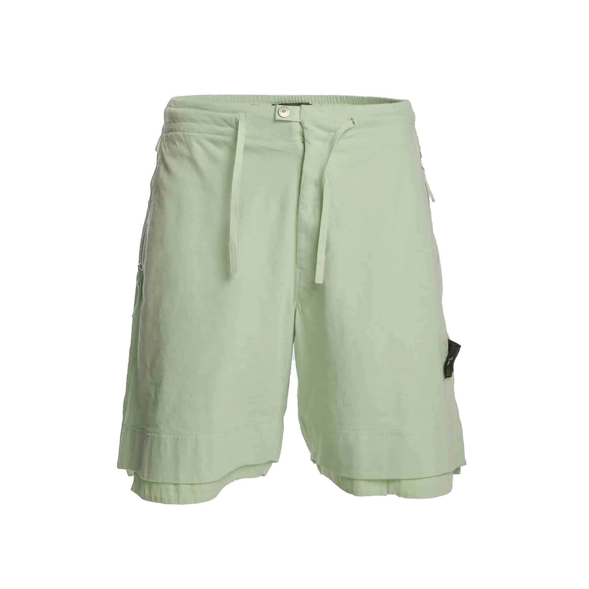 STONE ISLAND SHADOW PROJECT HEAVY SPECKLED SHORT IN LIGHT GREEN