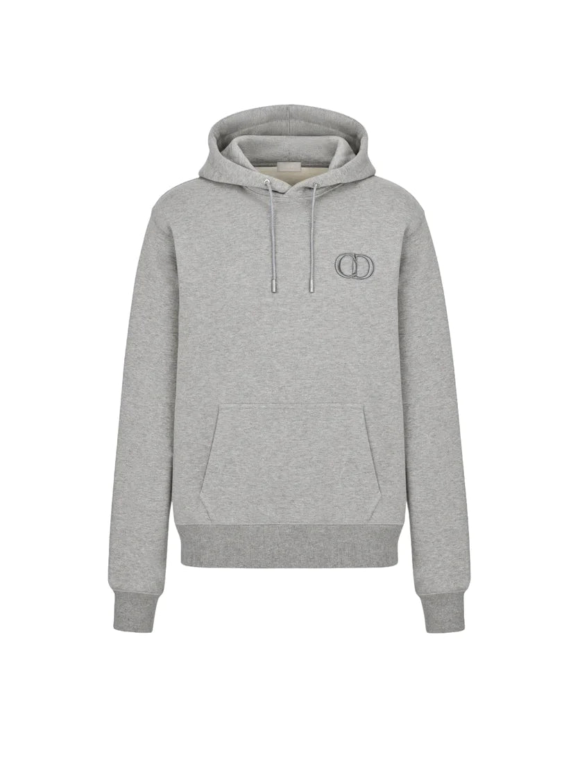 CHRISTIAN DIOR CD ICON LOGO HOODIE - GREY