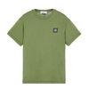STONE ISLAND LOGO PATCH T-SHIRT IN OLIVE GREEN