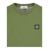 STONE ISLAND LOGO PATCH T-SHIRT IN OLIVE GREEN