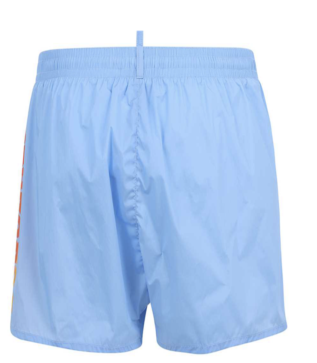 DSQUARED2 OMBRE LOGO SWIM SHORTS IN LIGHT BLUE