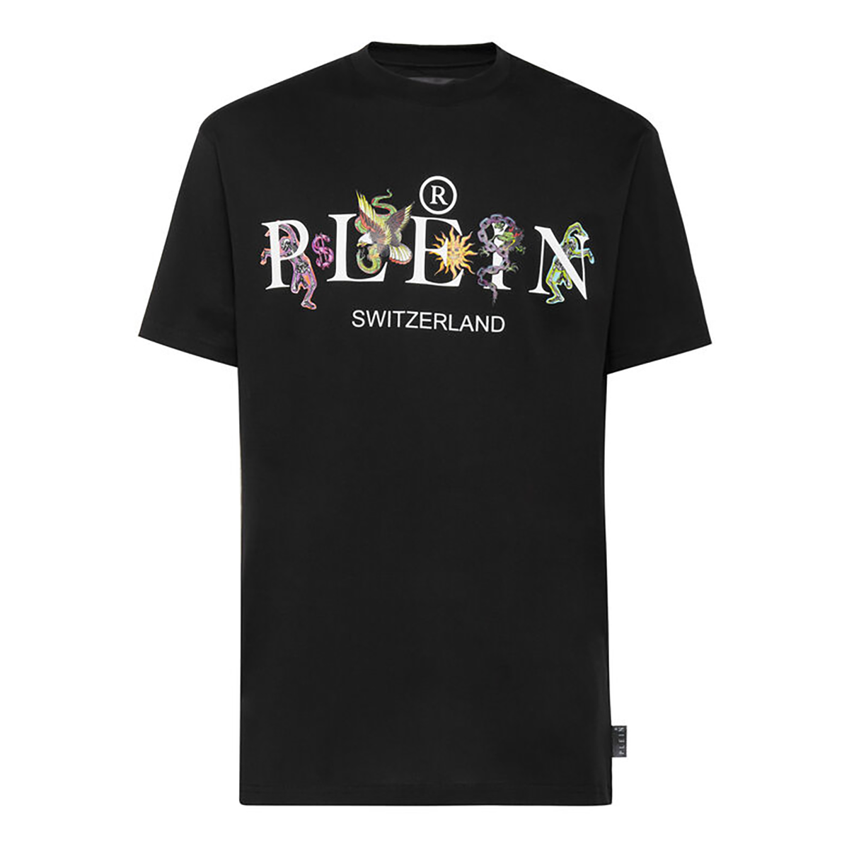 PHILIPP PLEIN ROUND NECK SS TATTOO T-SHIRT IN BLACK